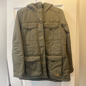 L.L.Bean Quilted Field Jacket – Women’s XS – Olive Green – Hooded
